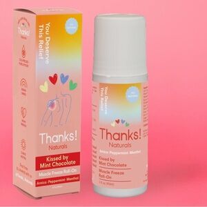 Thanks Naturals Kissed By Mint Chocolate Chip Muscle Freeze Roll On - BRAND NIB